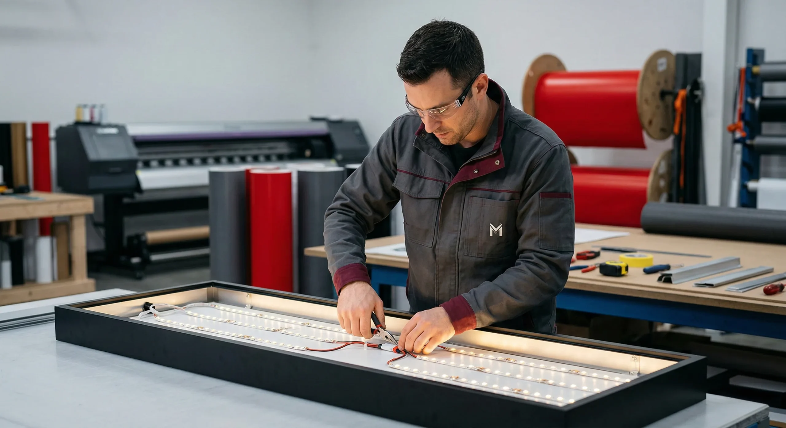Custom LED lightbox sign fabrication Montreal — Max Printing